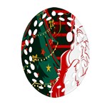 Santa Clause Xmas Ornament (Oval Filigree) Front