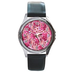 Roses Flowers Rose Blooms Nature Round Metal Watch