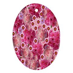 Roses Flowers Rose Blooms Nature Ornament (Oval)