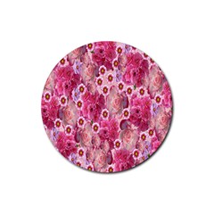 Roses Flowers Rose Blooms Nature Rubber Coaster (Round) 