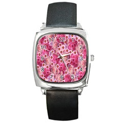 Roses Flowers Rose Blooms Nature Square Metal Watch