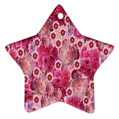 Roses Flowers Rose Blooms Nature Star Ornament (Two Sides)