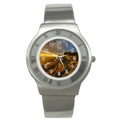 Scotland Landscape Scenic Mountains Stainless Steel Watch by Nexatart