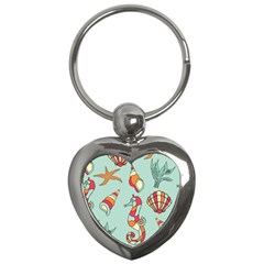 Seahorse Seashell Starfish Shell Key Chains (heart)  by Nexatart