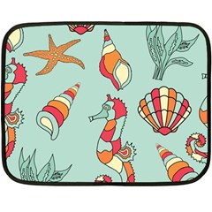 Seahorse Seashell Starfish Shell Double Sided Fleece Blanket (mini)  by Nexatart