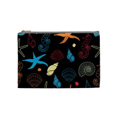 Seahorse Starfish Seashell Shell Cosmetic Bag (medium)  by Nexatart