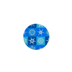 Seamless Blue Snowflake Pattern 1  Mini Magnets by Nexatart