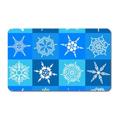 Seamless Blue Snowflake Pattern Magnet (rectangular) by Nexatart