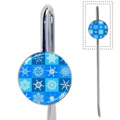 Seamless Blue Snowflake Pattern Book Mark by Nexatart