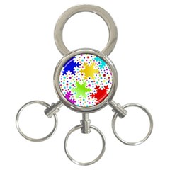 Seamless Snowflake Pattern 3-ring Key Chains