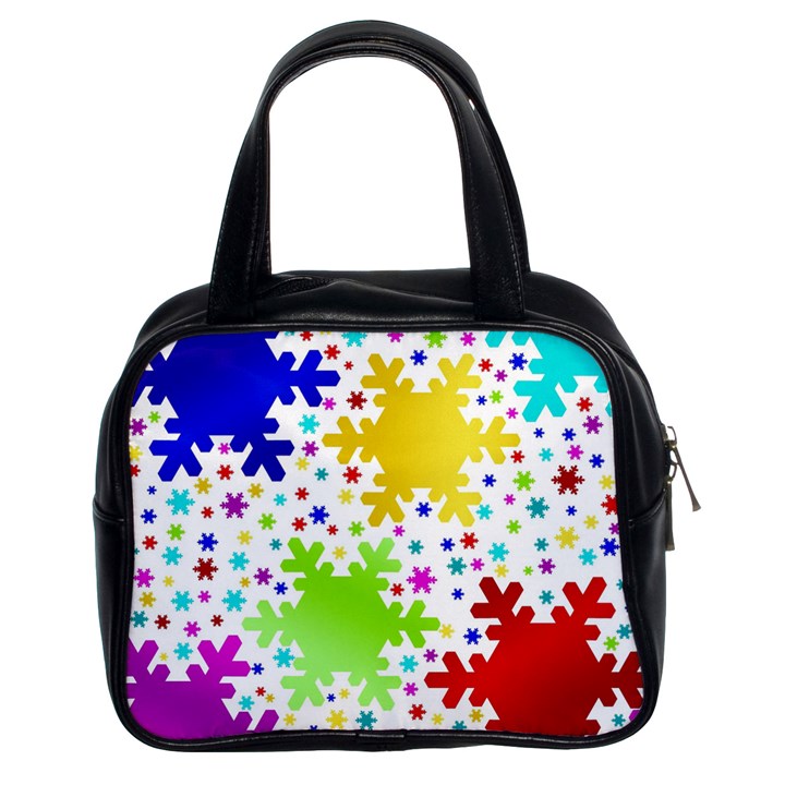 Seamless Snowflake Pattern Classic Handbags (2 Sides)