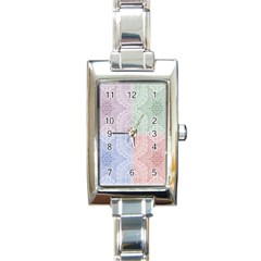 Seamless Kaleidoscope Patterns In Different Colors Based On Real Knitting Pattern Rectangle Italian Charm Watch by Nexatart