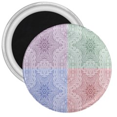 Seamless Kaleidoscope Patterns In Different Colors Based On Real Knitting Pattern 3  Magnets by Nexatart