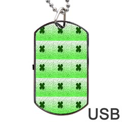 Shamrock Pattern Dog Tag Usb Flash (two Sides)