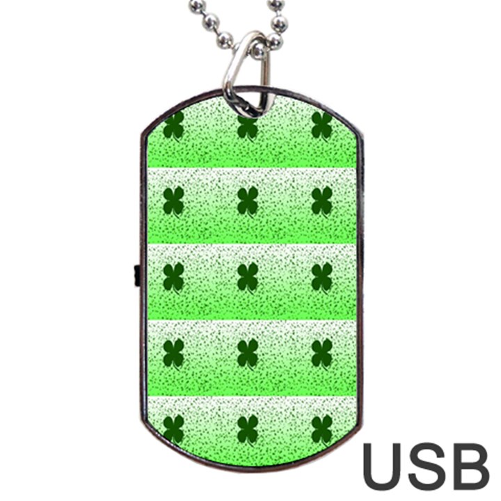 Shamrock Pattern Dog Tag USB Flash (Two Sides)