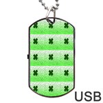 Shamrock Pattern Dog Tag USB Flash (Two Sides) Back