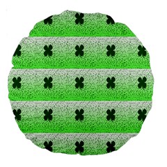 Shamrock Pattern Large 18  Premium Round Cushions