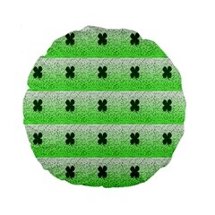 Shamrock Pattern Standard 15  Premium Flano Round Cushions