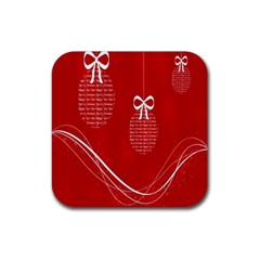 Simple Merry Christmas Rubber Coaster (square)  by Nexatart