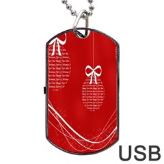 Simple Merry Christmas Dog Tag Usb Flash (two Sides) by Nexatart