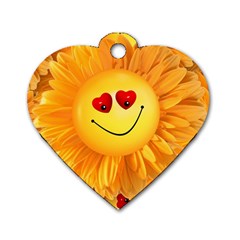 Smiley Joy Heart Love Smile Dog Tag Heart (one Side) by Nexatart