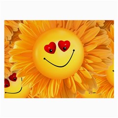 Smiley Joy Heart Love Smile Large Glasses Cloth (2-side) by Nexatart