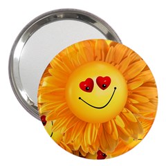 Smiley Joy Heart Love Smile 3  Handbag Mirrors