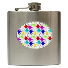 Snowflake Pattern Repeated Hip Flask (6 Oz) by Nexatart