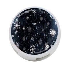 Snowflake Snow Snowing Winter Cold 4-port Usb Hub (one Side) by Nexatart