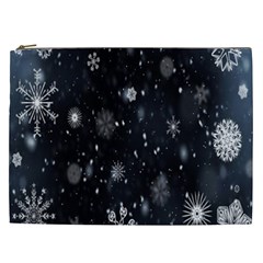 Snowflake Snow Snowing Winter Cold Cosmetic Bag (xxl)  by Nexatart