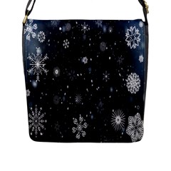 Snowflake Snow Snowing Winter Cold Flap Messenger Bag (l)  by Nexatart