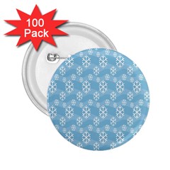 Snowflakes Winter Christmas 2 25  Buttons (100 Pack)  by Nexatart