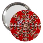 Snowflake Jeweled 3  Handbag Mirrors Front