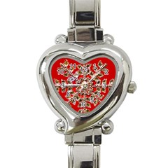 Snowflake Jeweled Heart Italian Charm Watch