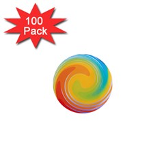 Rainbow Swirl 1  Mini Magnets (100 Pack)  by OneStopGiftShop