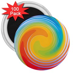 Rainbow Swirl 3  Magnets (100 Pack) by OneStopGiftShop