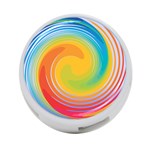 Rainbow Swirl 4-Port USB Hub (One Side) Front