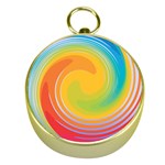 Rainbow Swirl Gold Compasses Front