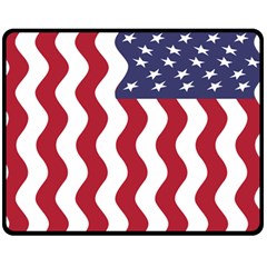 American Flag Double Sided Fleece Blanket (medium)  by OneStopGiftShop