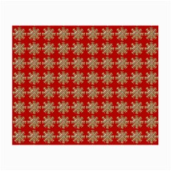 Snowflakes Square Red Background Small Glasses Cloth by Nexatart