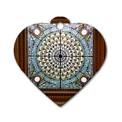 Stained Glass Window Library Of Congress Dog Tag Heart (two Sides) by Nexatart