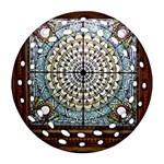 Stained Glass Window Library Of Congress Round Filigree Ornament (Two Sides) Back