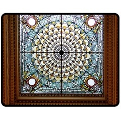 Stained Glass Window Library Of Congress Double Sided Fleece Blanket (medium)  by Nexatart