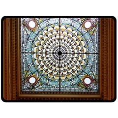 Stained Glass Window Library Of Congress Double Sided Fleece Blanket (large)  by Nexatart