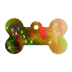 Star Christmas Background Image Red Dog Tag Bone (one Side) by Nexatart