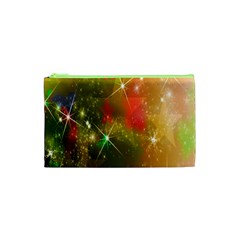 Star Christmas Background Image Red Cosmetic Bag (xs) by Nexatart