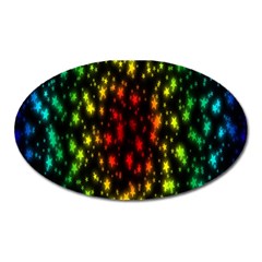 Star Christmas Curtain Abstract Oval Magnet