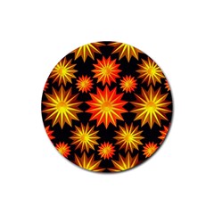 Stars Patterns Christmas Background Seamless Rubber Coaster (round) 