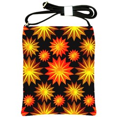 Stars Patterns Christmas Background Seamless Shoulder Sling Bags by Nexatart