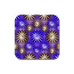 Stars Patterns Christmas Background Seamless Rubber Square Coaster (4 Pack)  by Nexatart